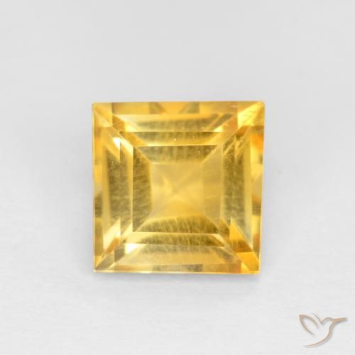 1.19ct 자연스러운 골든 오렌지 황수정, 정사각형, VS