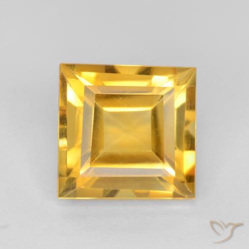 2.36ct 자연스러운 미디엄 골드 황수정, 정사각형, VS