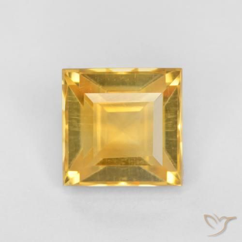 1.46ct 자연스러운 미디엄 골드 황수정, 정사각형, VS