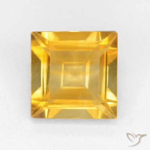 1.44ct 자연스러운 골든 오렌지 황수정, 정사각형, VS