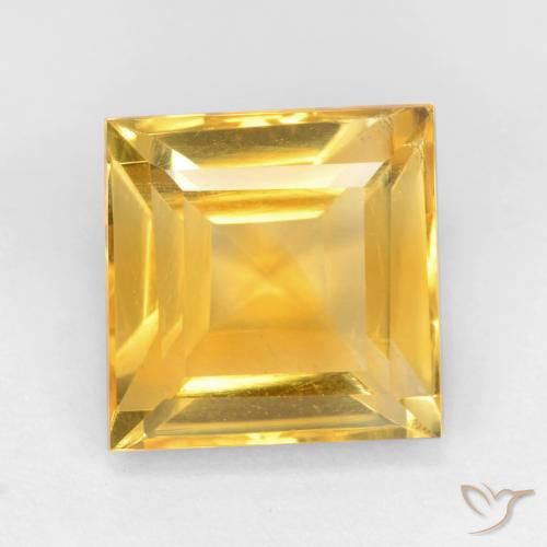 3.54ct 자연스러운 골든 황수정, 정사각형, VS