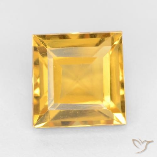 1.51ct 자연스러운 골든 오렌지 황수정, 정사각형, VS