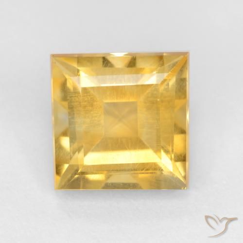 1.42ct 자연스러운 금 황수정, 정사각형, VS