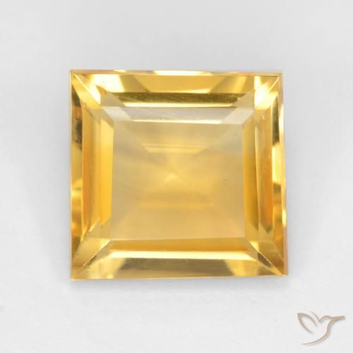 2.87ct 자연스러운 브라이트 골드 황수정, 정사각형, VS
