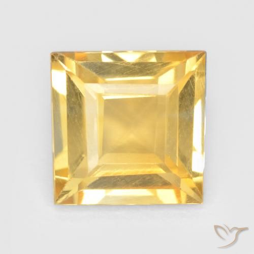 1.36ct 자연스러운 금 황수정, 정사각형, VS
