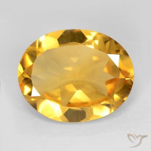 2.96ct 자연스러운 딥 골든 오렌지 황수정, 타원형, VS