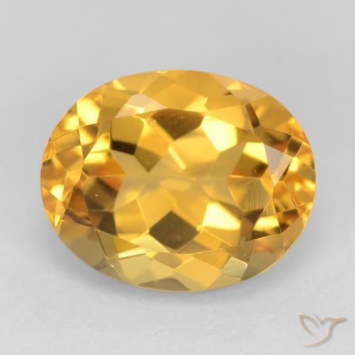 3.71ct 자연스러운 딥 골든 오렌지 황수정, 타원형, VS