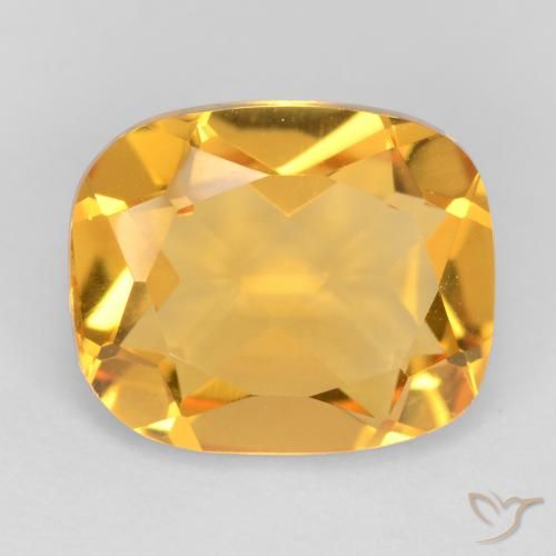 3.42ct 자연스러운 골든 오렌지 황수정, 방석, VS