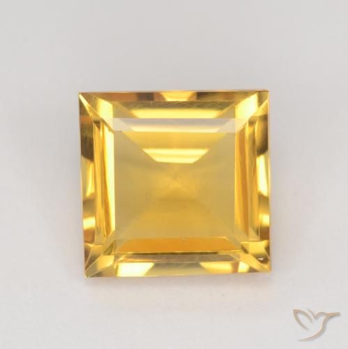 3.14ct 자연스러운 골든 오렌지 황수정, 정사각형, VS