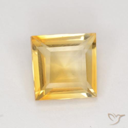 1.71ct 자연스러운 금 황수정, 정사각형, VS