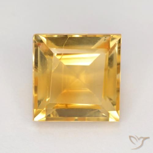 3.65ct 자연스러운 골든 황수정, 정사각형, VS-SI
