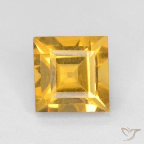 1.60ct 자연스러운 미디엄 골드 황수정, 정사각형, VVS-VS