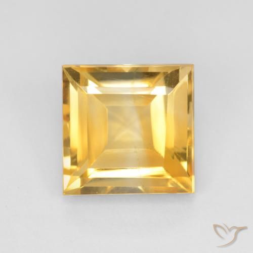 3.11ct 자연스러운 브라이트 골드 황수정, 정사각형, VS