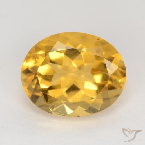 3.28ct 자연스러운 미디엄 골드 황수정, 타원형, VS