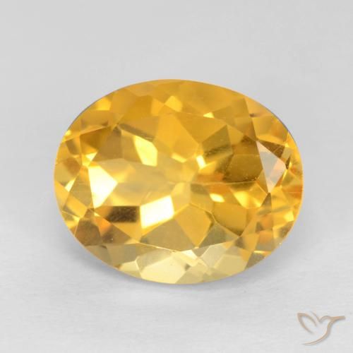 3.66ct 자연스러운 브라이트 골드 황수정, 타원형, VS