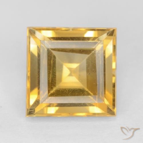 3.53ct 자연스러운 골든 황수정, 정사각형, VS