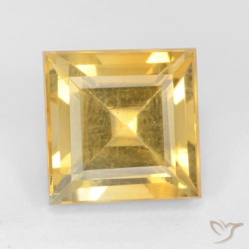 3.50ct 자연스러운 금 황수정, 정사각형, VS