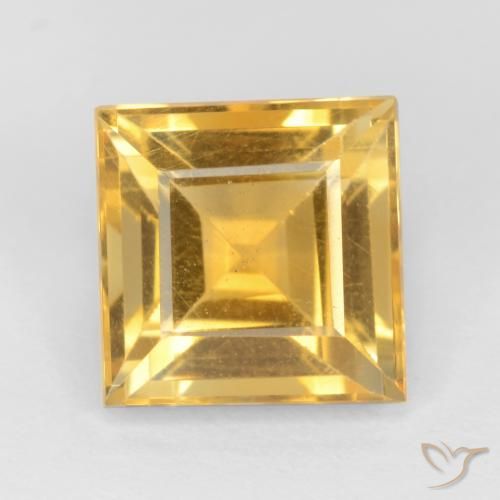 3.08ct 자연스러운 미디엄 골드 황수정, 정사각형, VS