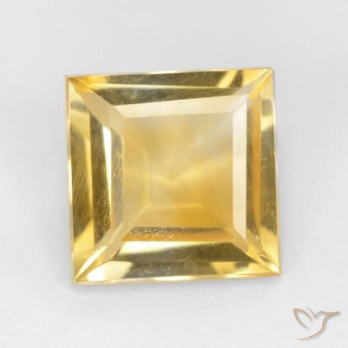 2.15ct 자연스러운 미디엄 골드 황수정, 정사각형, VS