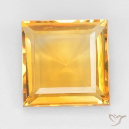 2.77ct 자연스러운 미디엄 라이트 오렌지 골드 황수정, 정사각형, VS