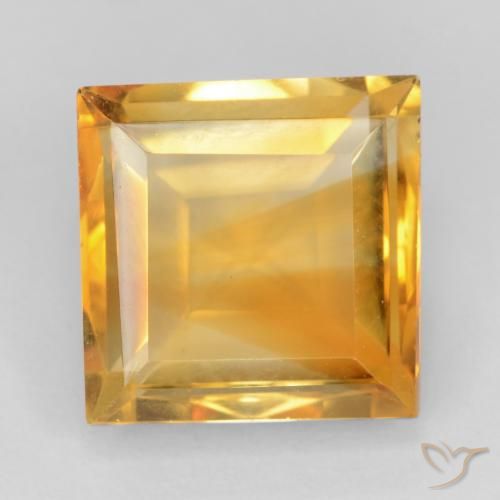3.02ct 자연스러운 오렌지-골드 황수정, 정사각형, VVS-VS