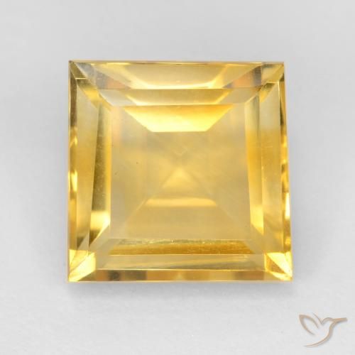 3.49ct 자연스러운 금 황수정, 정사각형, VVS-VS