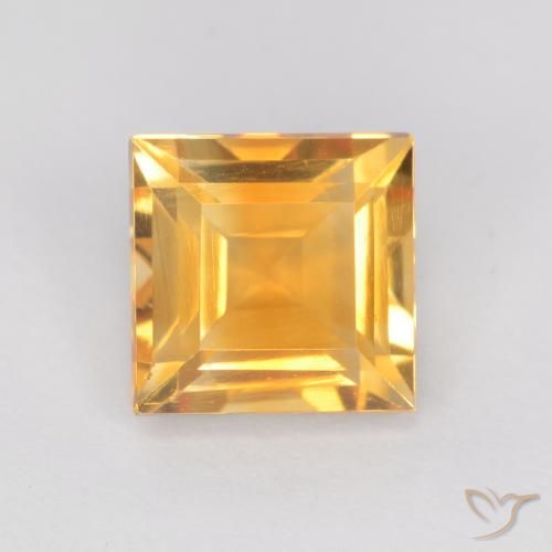 1.05ct 자연스러운 미디엄 라이트 오렌지 골드 황수정, 정사각형, VS