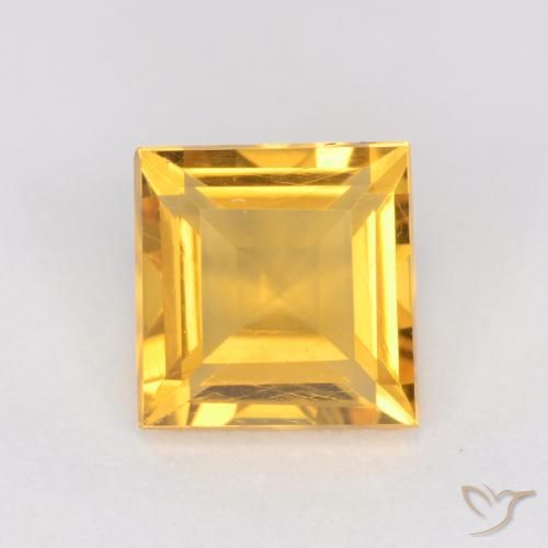 1.06ct 자연스러운 골든 오렌지 황수정, 정사각형, VS