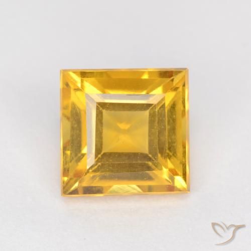 1.05ct 자연스러운 골든 오렌지 황수정, 정사각형, VS