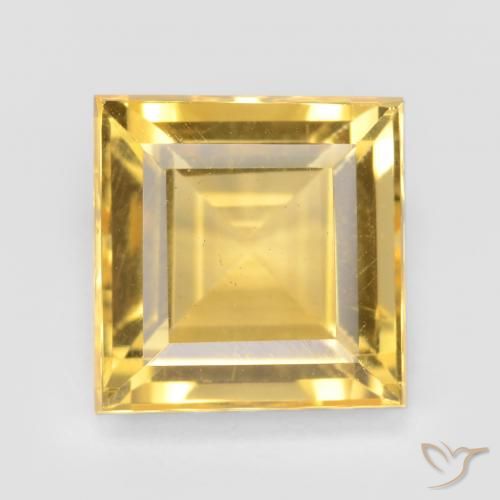 3.43ct 자연스러운 브라이트 골드 황수정, 정사각형, VS