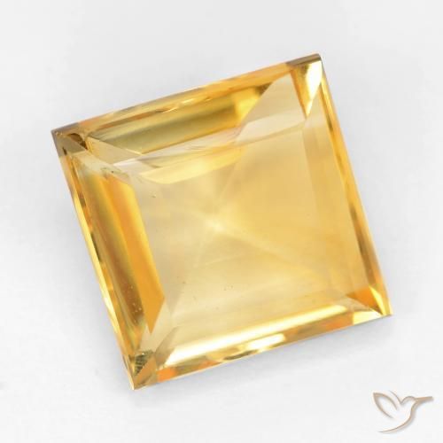 3.08ct 자연스러운 브라이트 골드 황수정, 정사각형, VS