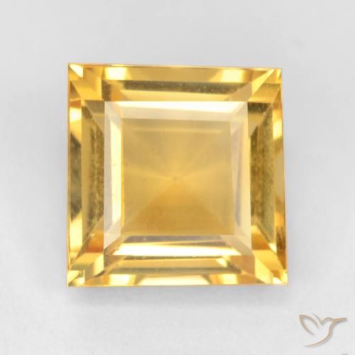 3.50ct 자연스러운 브라이트 골드 황수정, 정사각형, VS
