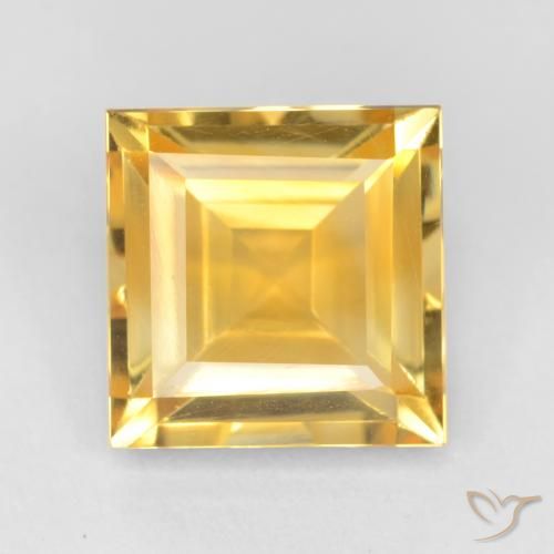2.66ct 자연스러운 브라이트 골드 황수정, 정사각형, VS