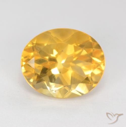 3.70ct 자연스러운 미디엄 골드 황수정, 타원형, VS