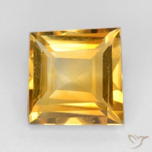 2.12ct 자연스러운 다크 골든 황수정, 정사각형, VS