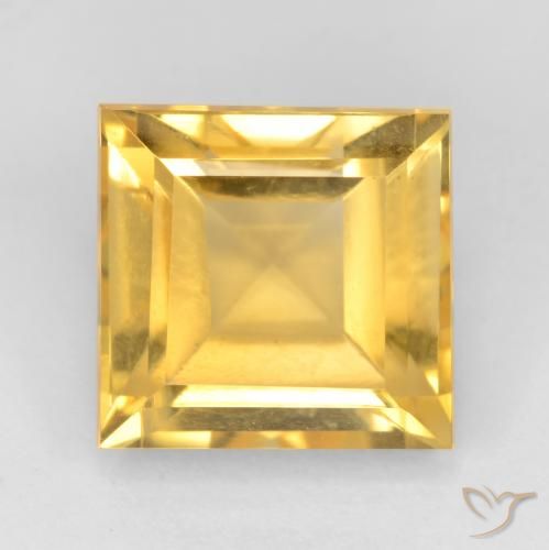 3.79ct 자연스러운 브라이트 골드 황수정, 정사각형, VS