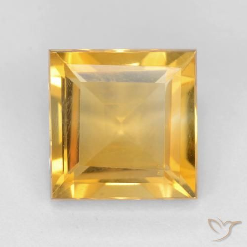 2.63ct 자연스러운 브라이트 골드 황수정, 정사각형, VS