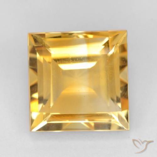 3.43ct 자연스러운 브라이트 골드 황수정, 정사각형, VS