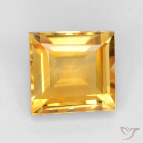 3.31ct 자연스러운 골든 오렌지 황수정, 정사각형, VS