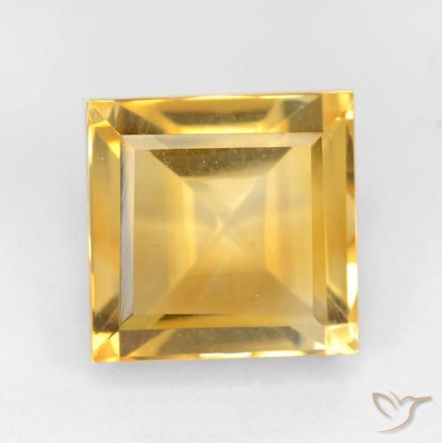3.75ct 자연스러운 골든 오렌지 황수정, 정사각형, VS