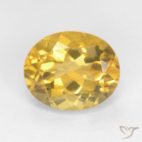 3.71ct 자연스러운 미디엄 골든 황수정, 타원형, VS
