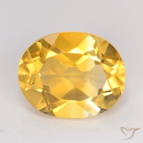 3.49ct 자연스러운 미디엄 골드 황수정, 타원형, VVS-VS