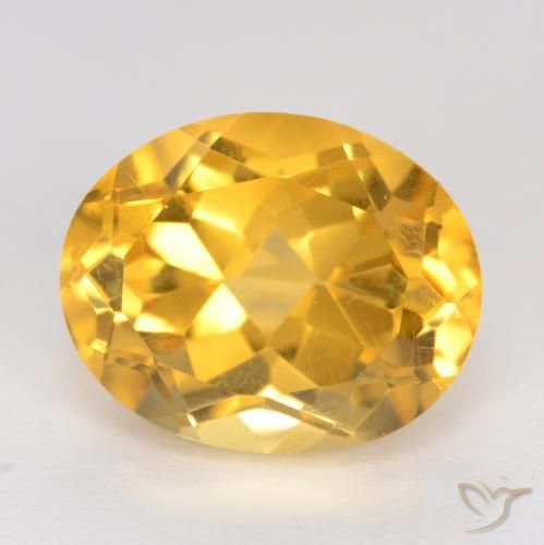 3.93ct 자연스러운 미디엄 골드 황수정, 타원형, VVS-VS