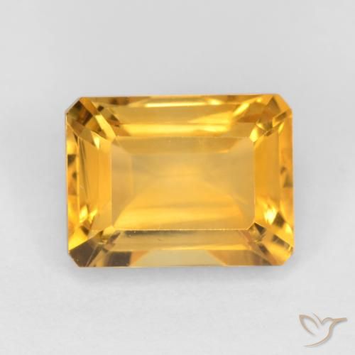 1.72ct 자연스러운 다크 골든 황수정, 에메랄드 컷, VVS-VS