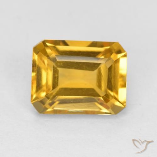 1.62ct 자연스러운 골든 황수정, 에메랄드 컷, VVS-VS