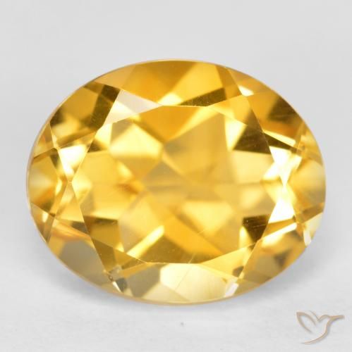 3.71ct 자연스러운 미디엄 골드 황수정, 타원형, VS