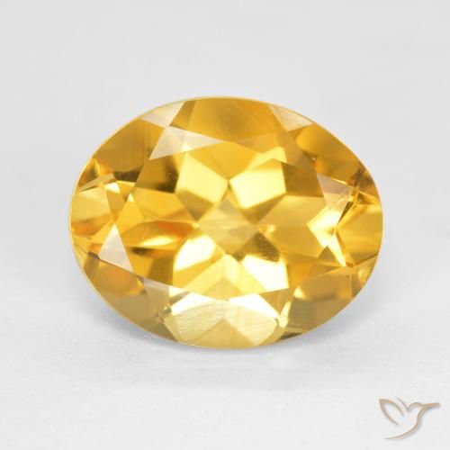 3.38ct 자연스러운 브라이트 골드 황수정, 타원형, VS