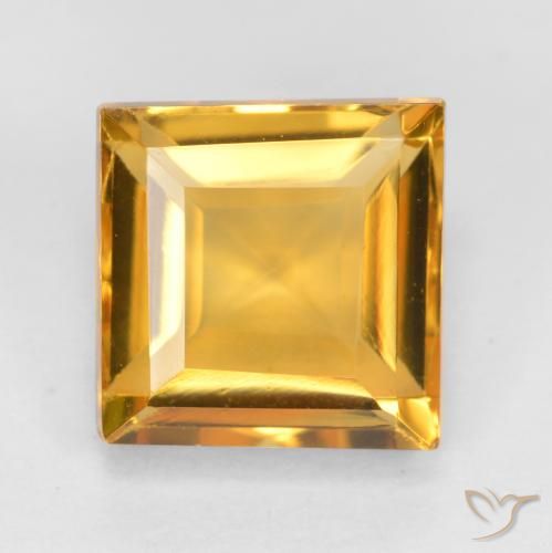 2.00ct 자연스러운 골든 황수정, 정사각형, VVS-VS