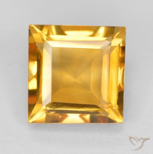 1.87ct 자연스러운 미디엄 라이트 오렌지 골드 황수정, 정사각형, VVS-VS
