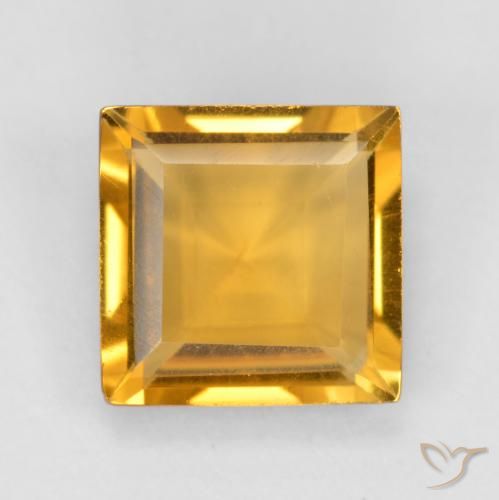 1.48ct 자연스러운 오렌지-골드 황수정, 정사각형, VS